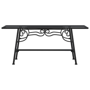 Panca da giardino mobili da giardino per esterni terrazza albero torre 110 cm acciaio nero 02_0011843