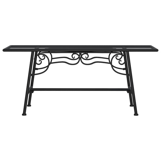 Panca da giardino mobili da giardino per esterni terrazza albero torre 110 cm acciaio nero 02_0011843