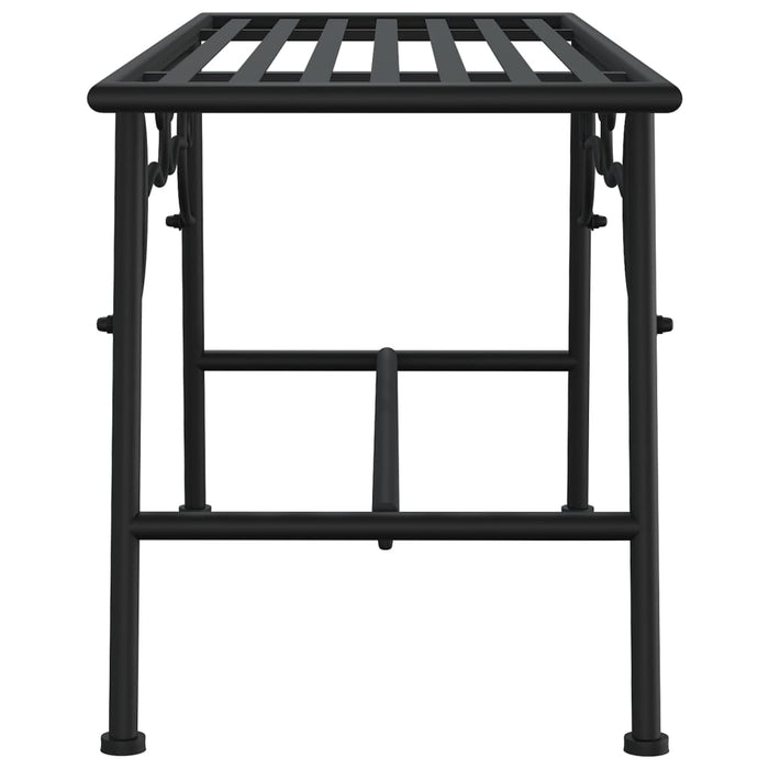 Panca da giardino mobili da giardino per esterni terrazza albero torre 110 cm acciaio nero 02_0011843