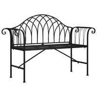 Panca da giardino mobili da giardino per esterni terrazza 2 posti 128 x 44,5 x 88 cm acciaio nero 02_0011282