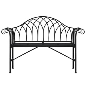 Panca da giardino mobili da giardino per esterni terrazza 2 posti 128 x 44,5 x 88 cm acciaio nero 02_0011282