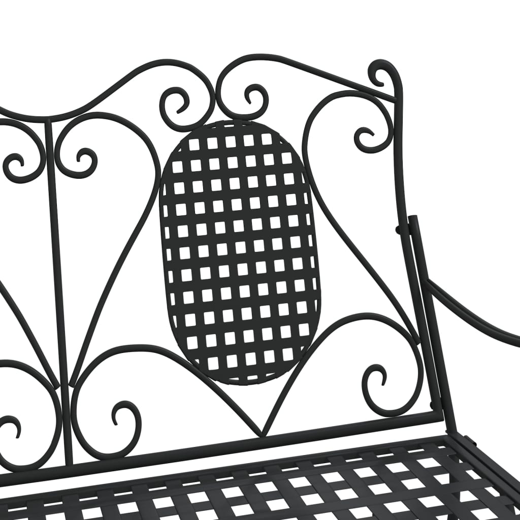 Panca a Dondolo a 2 Posti 113 cm Nera in Acciaio 318829