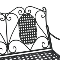 Panca a Dondolo a 2 Posti 113 cm Nera in Acciaio 318829