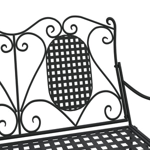 Panca a Dondolo a 2 Posti 113 cm Nera in Acciaio 318829