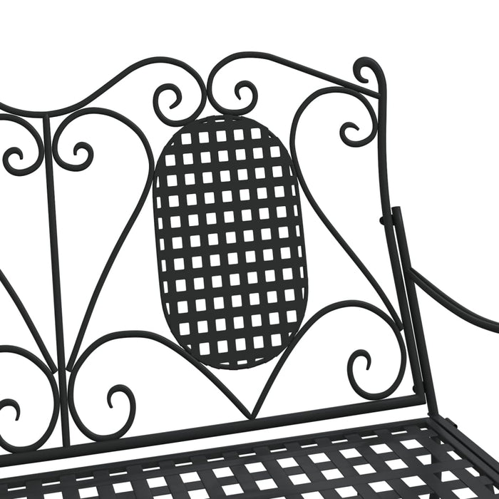 Panca a Dondolo a 2 Posti 113 cm Nera in Acciaio 318829