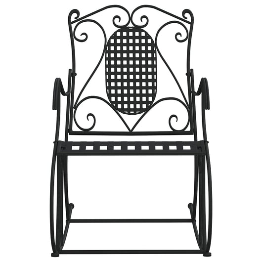 Panca da giardino mobili da giardino per esterni a dondolo terrazza 84 cm acciaio nero 02_0011847