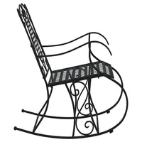 Panchina a Dondolo 84 cm Nera in Acciaio 318830