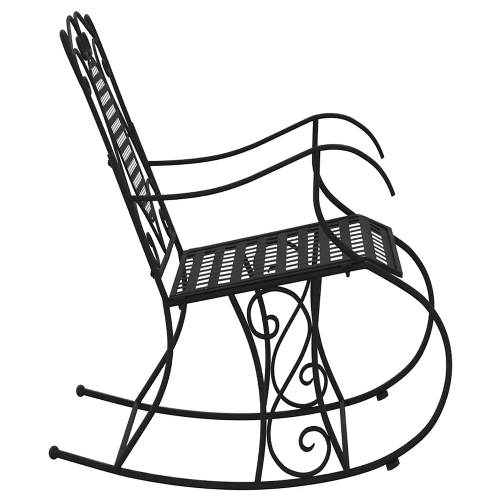 Panchina a Dondolo 84 cm Nera in Acciaio cod mxl 50155