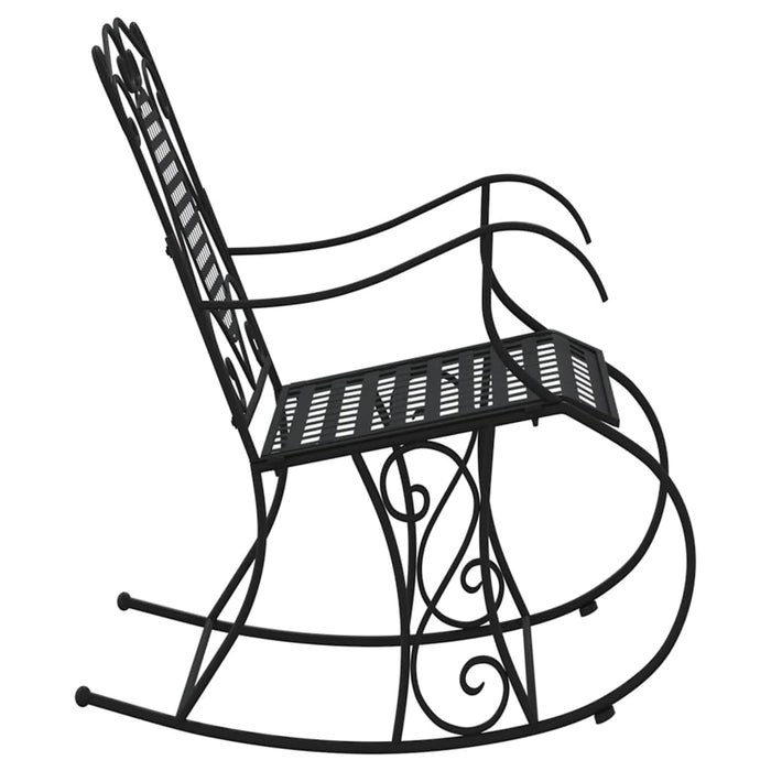 Panchina a Dondolo 84 cm Nera in Acciaio cod mxl 50155