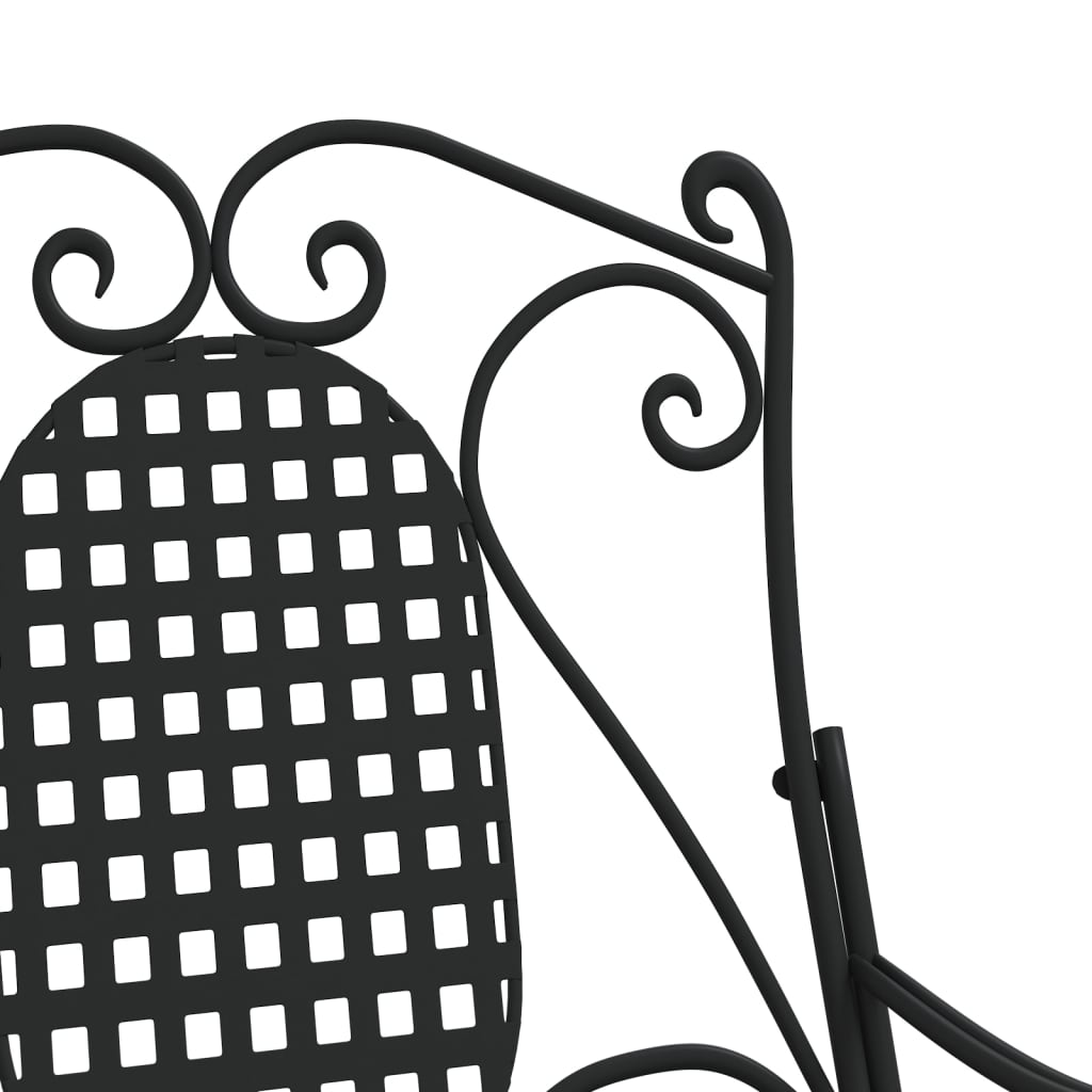 Panchina a Dondolo 84 cm Nera in Acciaio cod mxl 50155