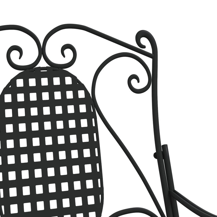 Panchina a Dondolo 84 cm Nera in Acciaio cod mxl 50155