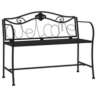 Panca da giardino mobili da giardino per esterni terrazza 2 posti 104 x 52 x 78 cm acciaio nero 02_0011278