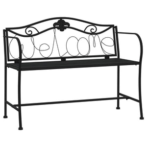 Panca da giardino mobili da giardino per esterni terrazza 2 posti 104 x 52 x 78 cm acciaio nero 02_0011278
