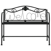 Panca da giardino mobili da giardino per esterni terrazza 2 posti 104 x 52 x 78 cm acciaio nero 02_0011278