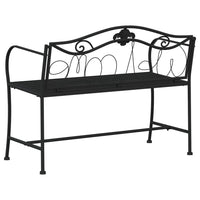 Panca da giardino mobili da giardino per esterni terrazza 2 posti 104 x 52 x 78 cm acciaio nero 02_0011278