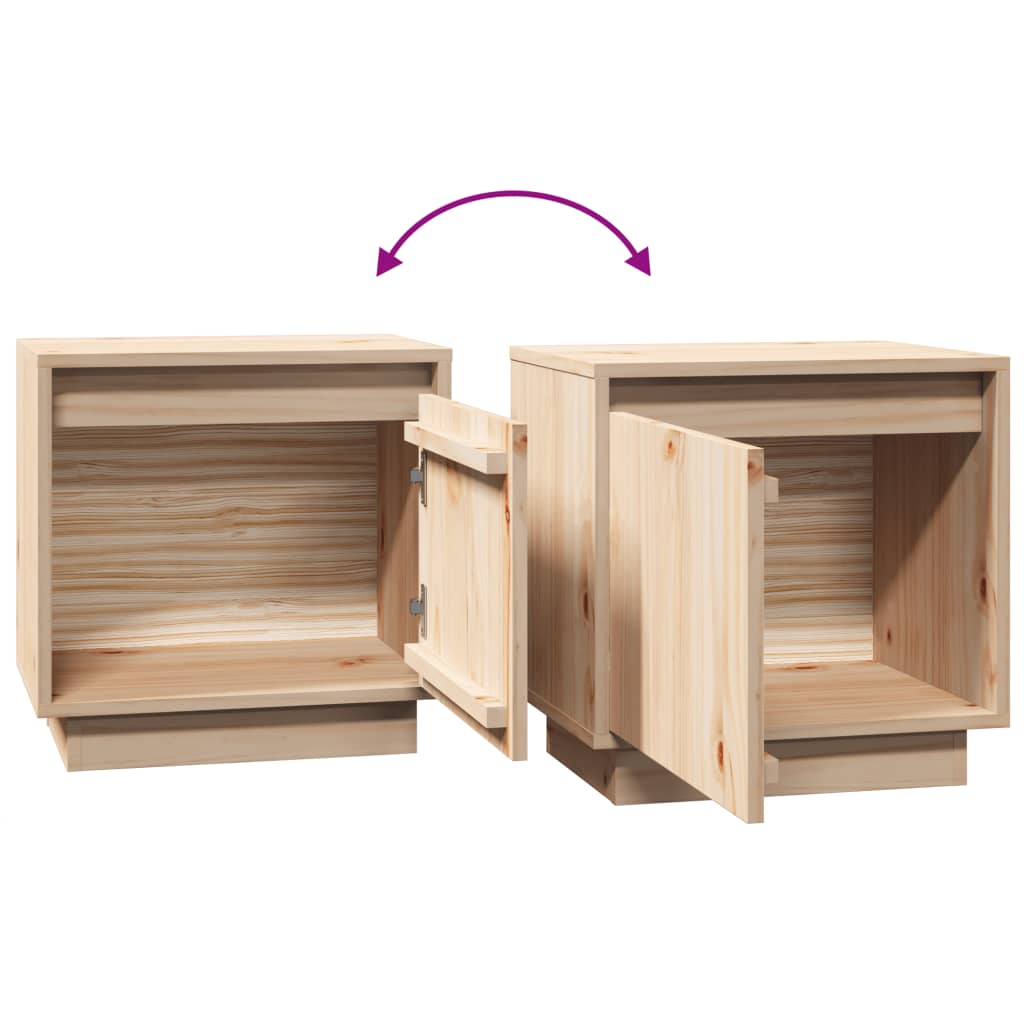 Comodini 2 pz 40x30x40 cm in Legno Massello di Pino 813306