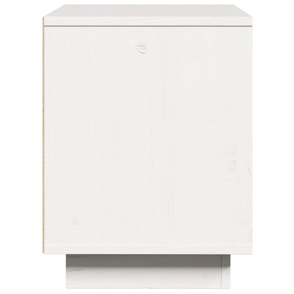 Comodino-Tavolino da notte Bianco 40x30x40 cm in Legno Massello di Pino