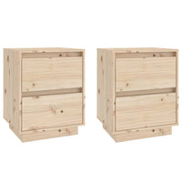 Comodini 2 pz 40x35x50 cm in Legno Massello di Pino cod mxl 31166