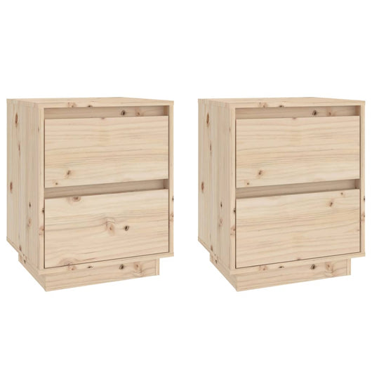 Comodini 2 pz 40x35x50 cm in Legno Massello di Pino cod mxl 31166