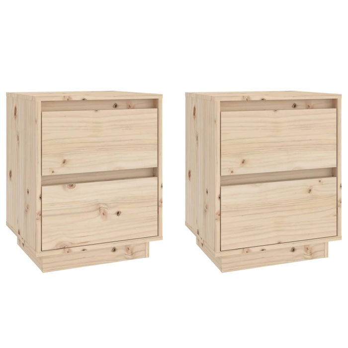 Comodini 2 pz 40x35x50 cm in Legno Massello di Pino cod mxl 31166