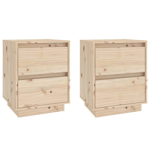 Comodini 2 pz 40x35x50 cm in Legno Massello di Pino 813316