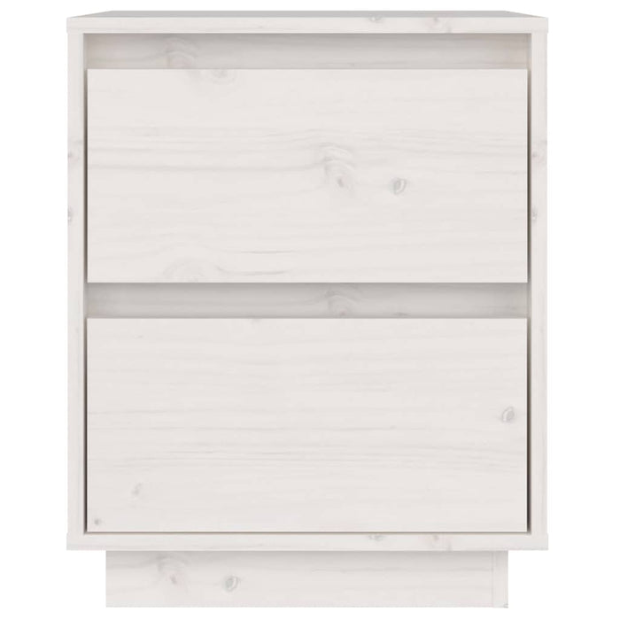 Comodini 2 pz Bianchi 40x35x50 cm in Legno Massello di Pino cod mxl 52732