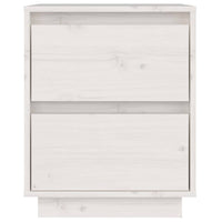 Comodini 2 pz Bianchi 40x35x50 cm in Legno Massello di Pino 813318
