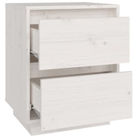 Comodini 2 pz Bianchi 40x35x50 cm in Legno Massello di Pino 813318