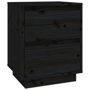Comodini 2 pz Neri 40x35x50 cm in Legno Massello di Pino cod mxl 31107
