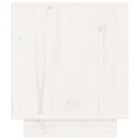 Comodino-Tavolino da notte Bianco 40x34x40 cm in Legno Massello di Pino