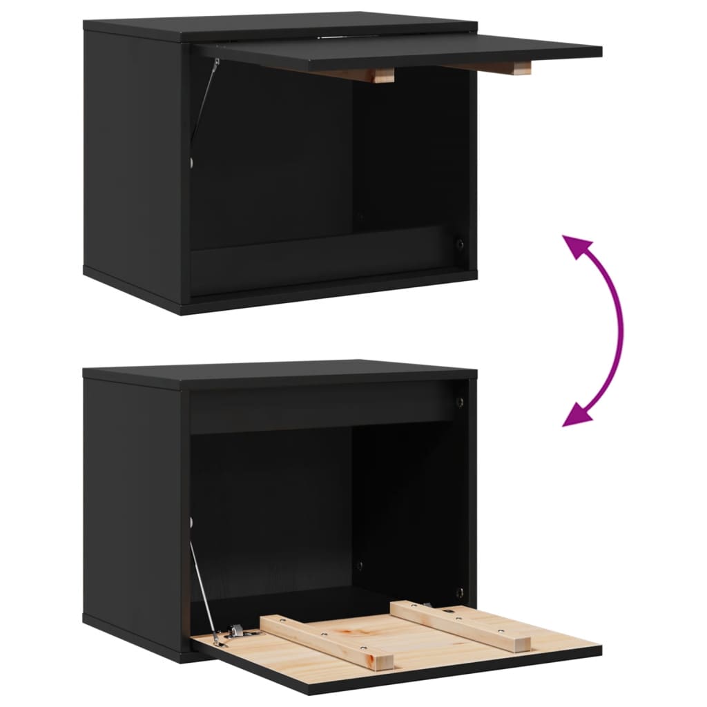 Pensile Nero 45x30x35 cm in Legno Massello di Pino cod mxl 33169