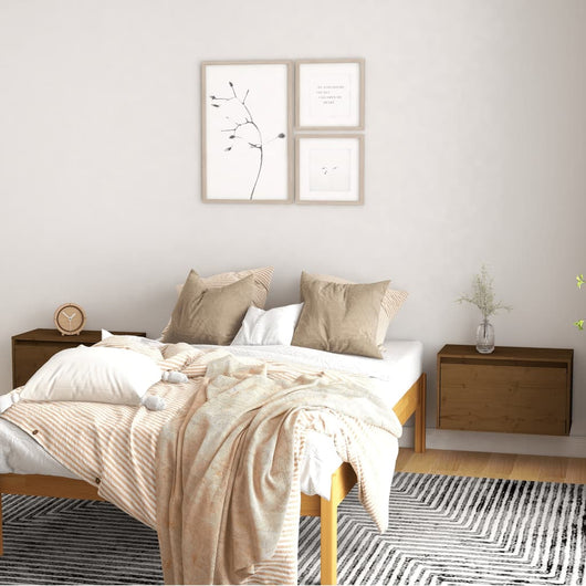 Pensili ambra 2 pz 60x30x35 cm in Legno Massello di Pino 813452