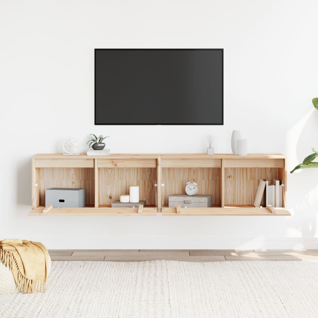 Pensili 2 pz 80x30x35 cm in Legno Massello di Pino 813456