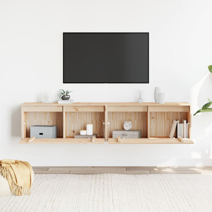 Pensili 2 pz 80x30x35 cm in Legno Massello di Pino 813456