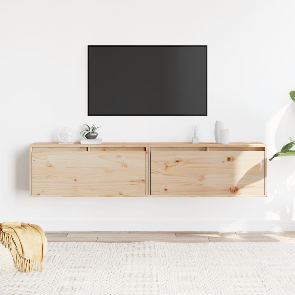 Pensili 2 pz 80x30x35 cm in Legno Massello di Pino 813456