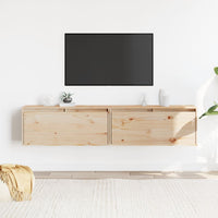 Pensili 2 pz 80x30x35 cm in Legno Massello di Pino 813456