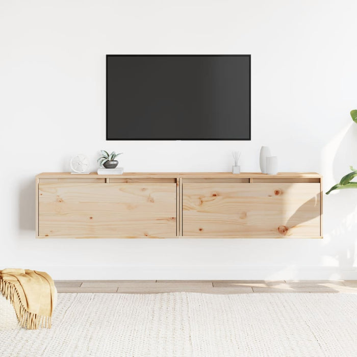 Pensili 2 pz 80x30x35 cm in Legno Massello di Pino 813456