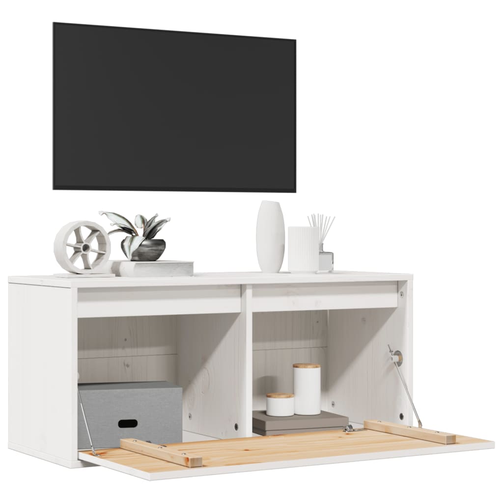 Pensile Bianco 80x30x35 cm in Legno Massello di Pino cod mxl 33558