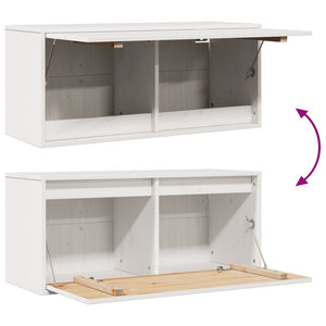 Pensile Bianco 80x30x35 cm in Legno Massello di Pino cod mxl 33558