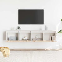 Pensili 2 pz Bianchi 80x30x35 cm in Legno Massello di Pino 813458