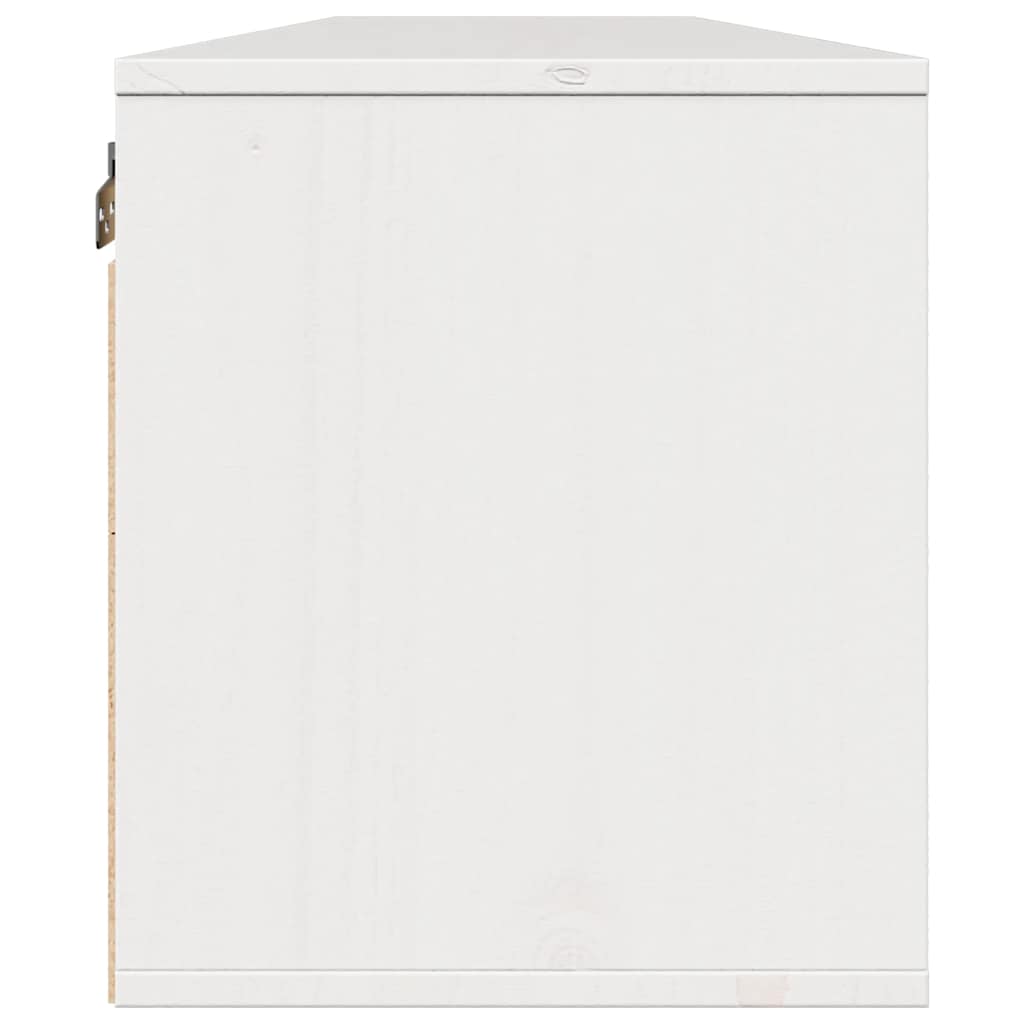 Pensili 2 pz Bianchi 80x30x35 cm in Legno Massello di Pino 813458