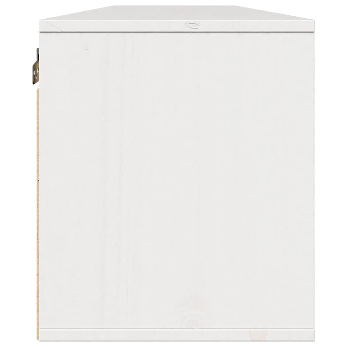 Pensili 2 pz Bianchi 80x30x35 cm in Legno Massello di Pino 813458