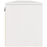 Pensili 2 pz Bianchi 100x30x35 cm in Legno Massello di Pino 813468