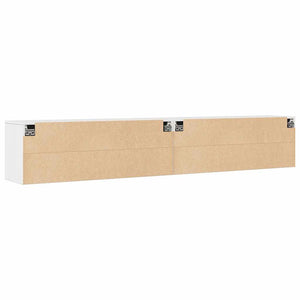 Pensili 2 pz Bianchi 100x30x35 cm in Legno Massello di Pino cod mxl 33355