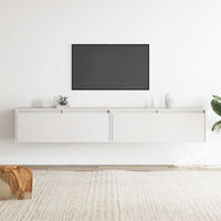 Pensili 2 pz Bianchi 100x30x35 cm in Legno Massello di Pino cod mxl 33355