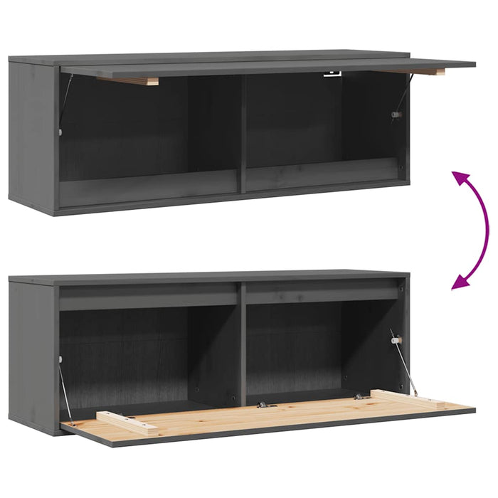 Pensile Grigio 100x30x35 cm in Legno Massello di Pino cod mxl 33055