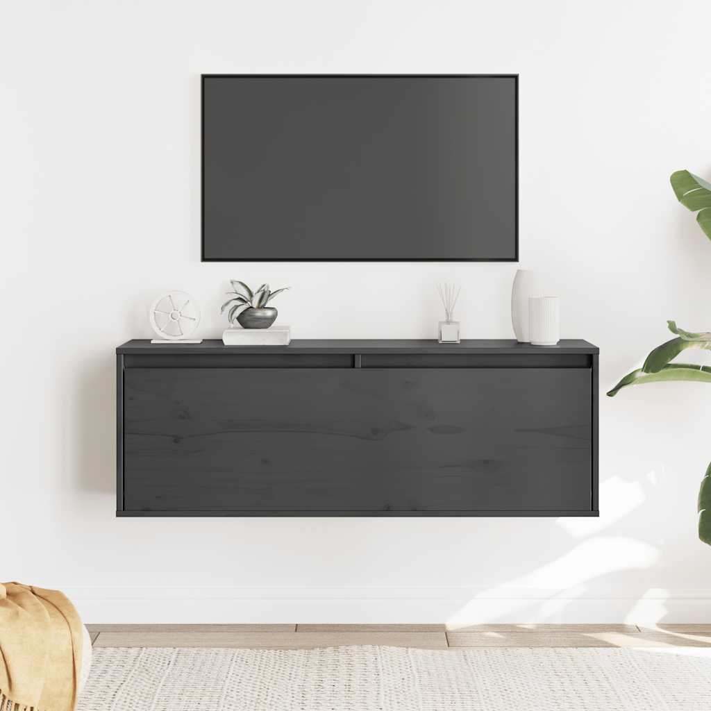 Pensile Grigio 100x30x35 cm in Legno Massello di Pino cod mxl 33055