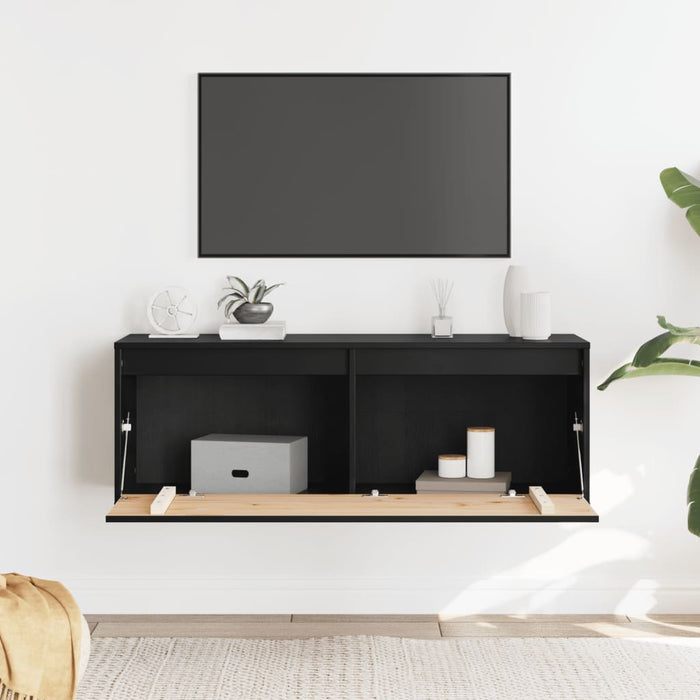 Pensile Nero 100x30x35 cm in Legno Massello di Pino cod mxl 32964