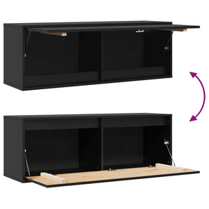 Pensile Nero 100x30x35 cm in Legno Massello di Pino cod mxl 32964