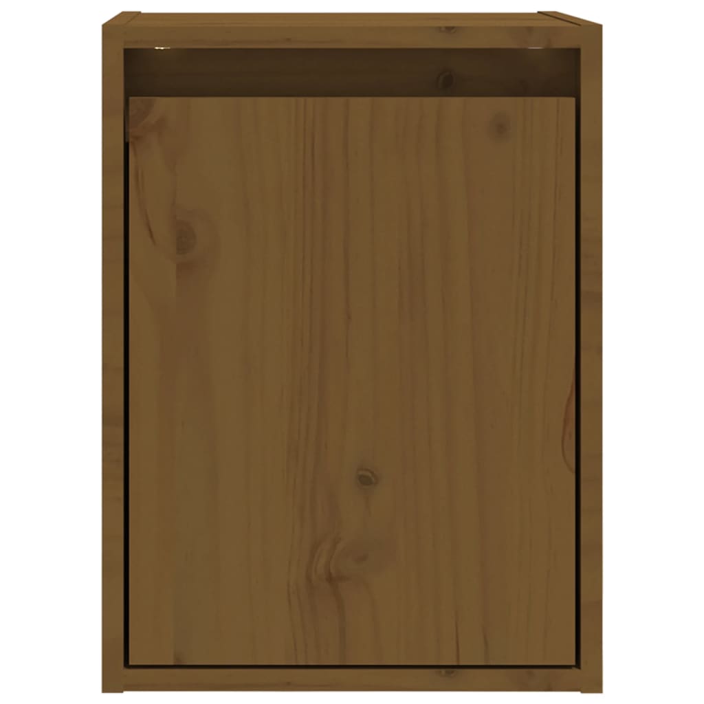 Pensili 2 pz Marrone ambra 30x30x40cm in Legno Massello di Pino 813482